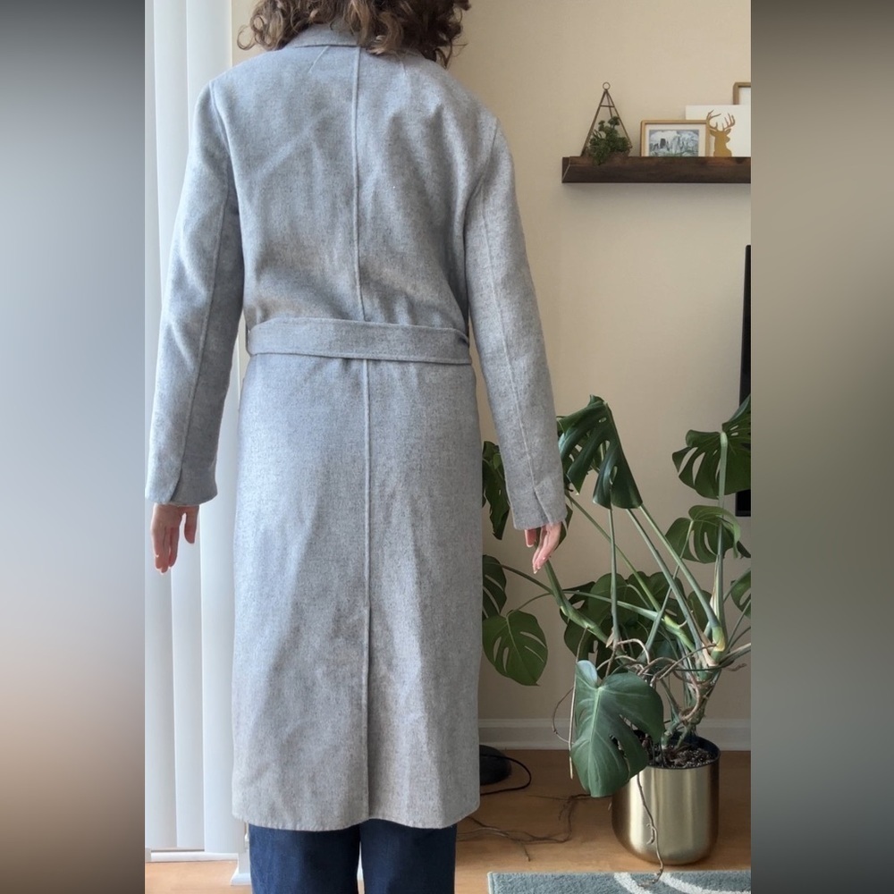 Reiss Millie Wool Blend Longline Overcoat, Grey, Size 6 - Picture 12 of 16